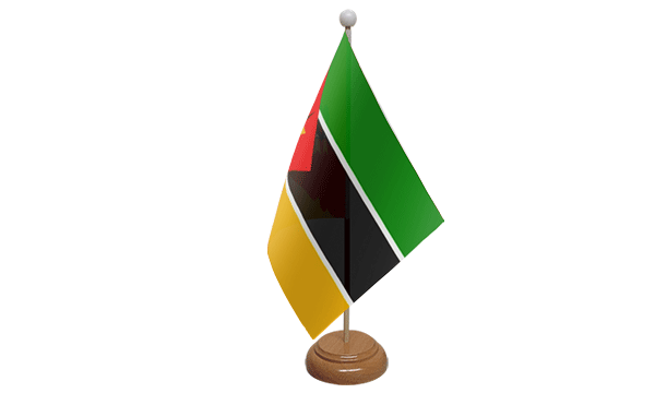 Mozambique Small Flag with Wooden Stand